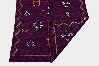 The Violet Field — Vintage Boujad Rug, Middle Atlas Morocco