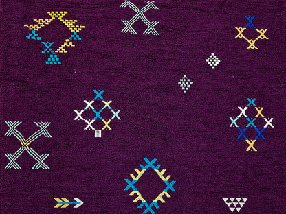 The Violet Field — Vintage Boujad Rug, Middle Atlas Morocco